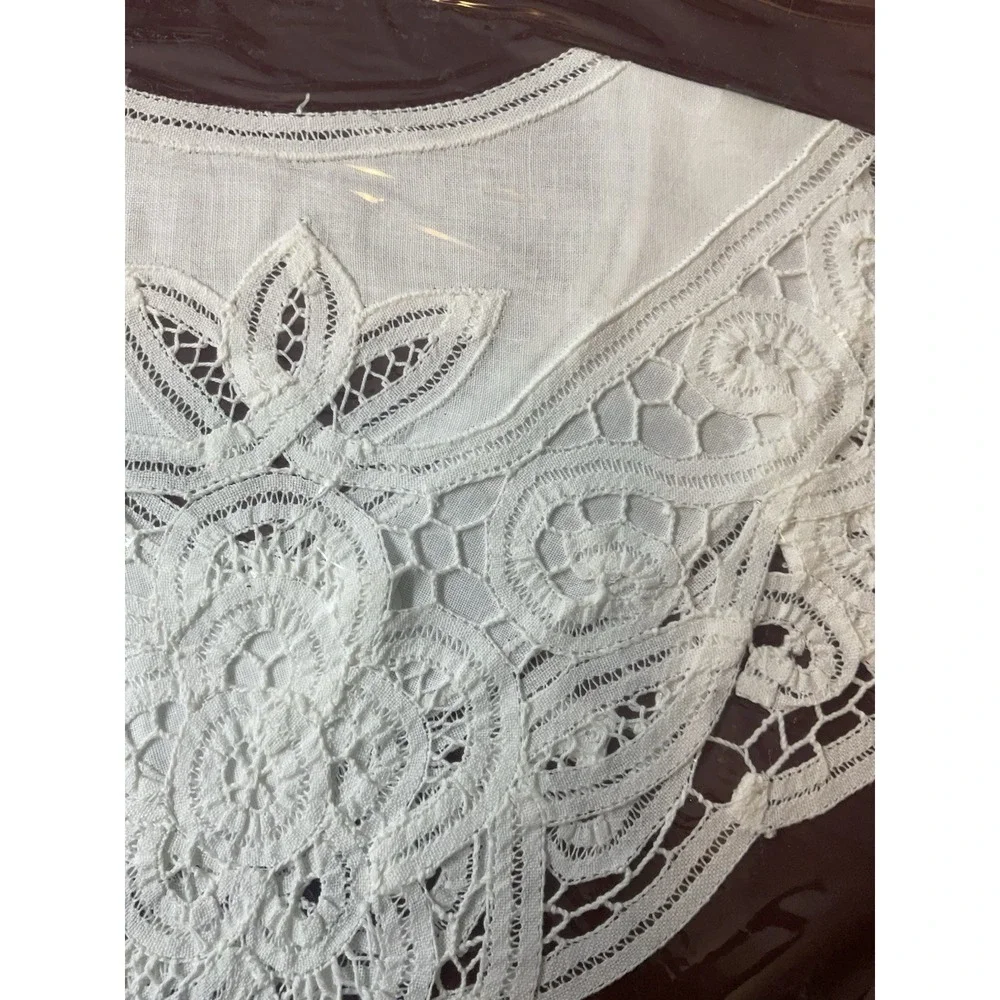 Vtg Cotton Collar Neck Clothing Trim Lace Fabric DIY Costume Clothing Dress Deco